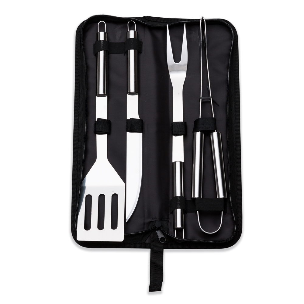 Kit Churrasco Inox 4 Peças 374x113mm