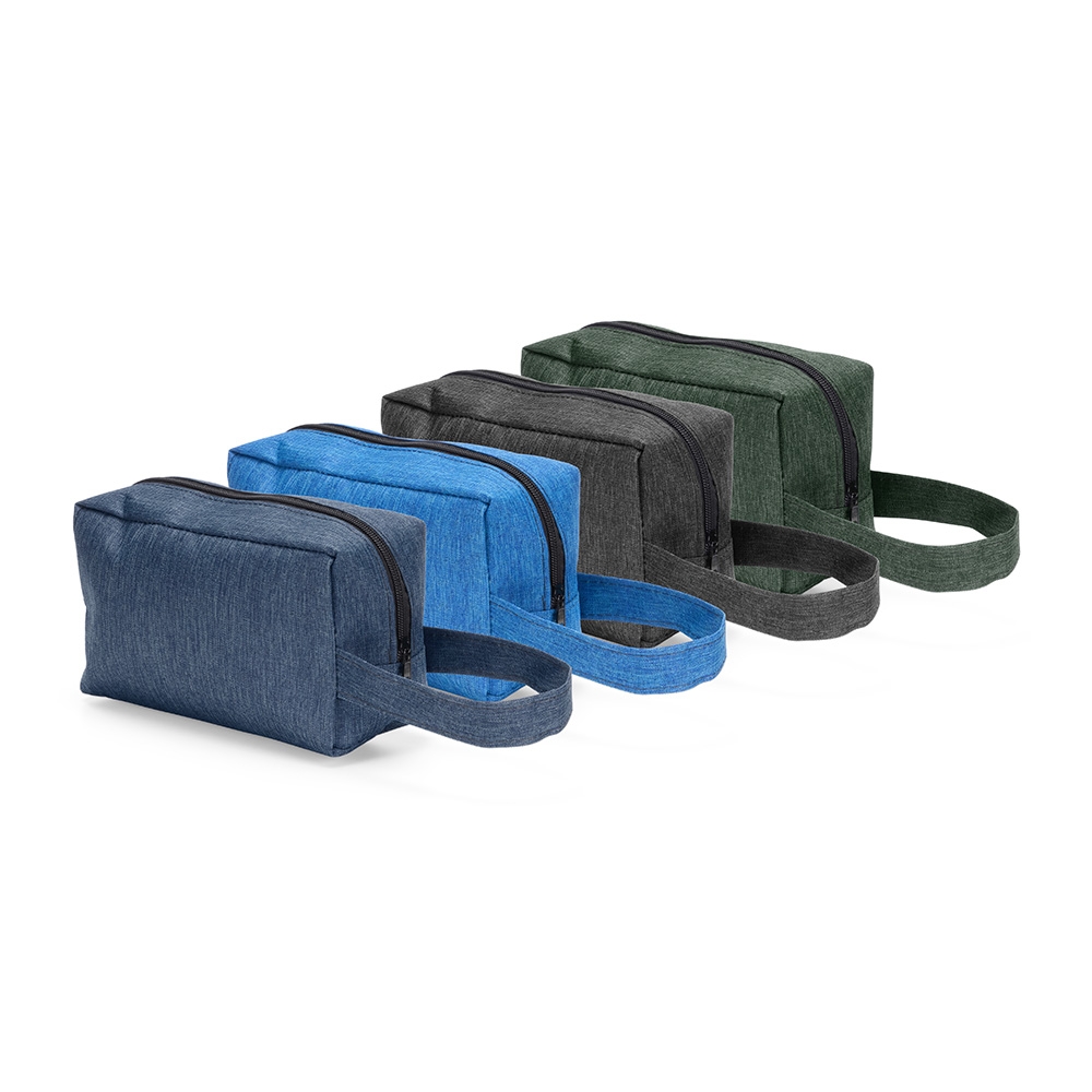 Nécessaire Poliéster Pvc Mescla resistente à água 10,5x21cm