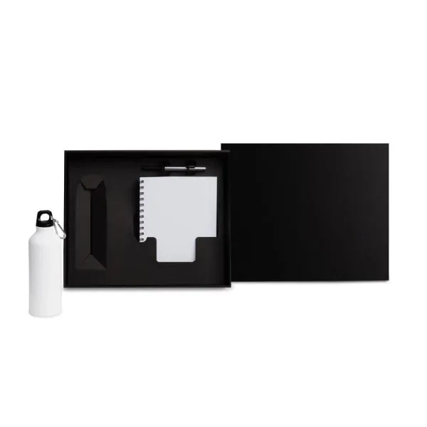 Kit Squeeze Alumínio, Caneta e Caderno