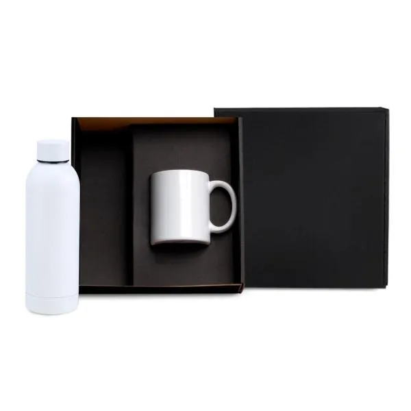 Kit Garrafa Térmica Inox e Caneca Cerâmica