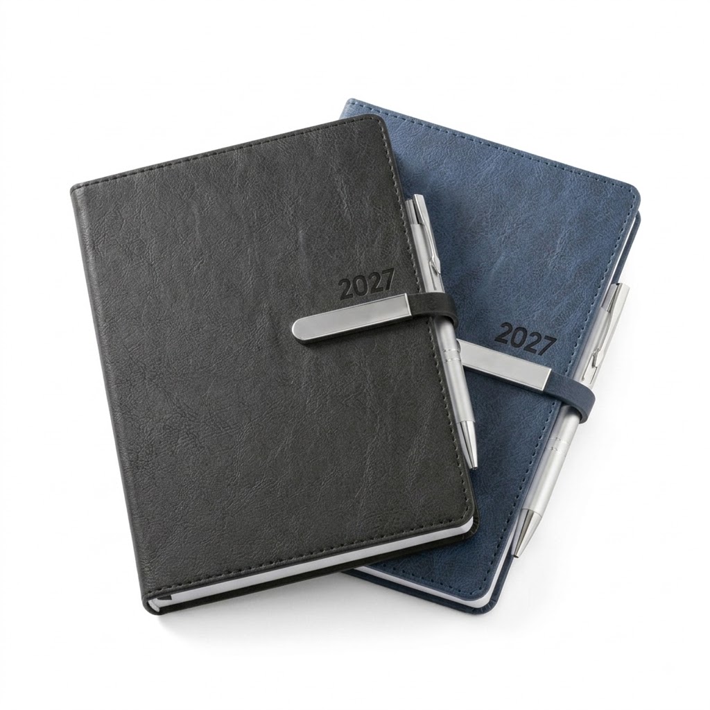 Agenda A5 em Couro Sintético com Fecho Magnético 148x210mm