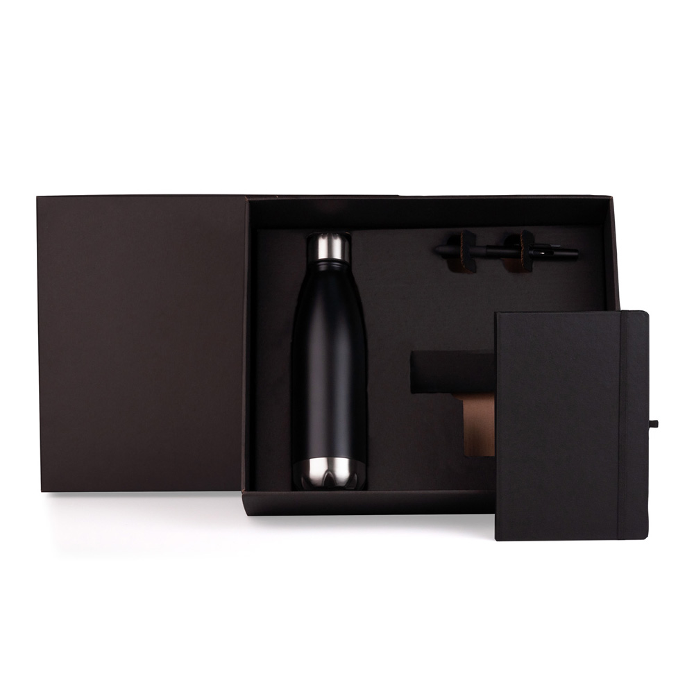 Kit Caderno e Acessórios Aço Inox 3 Peças