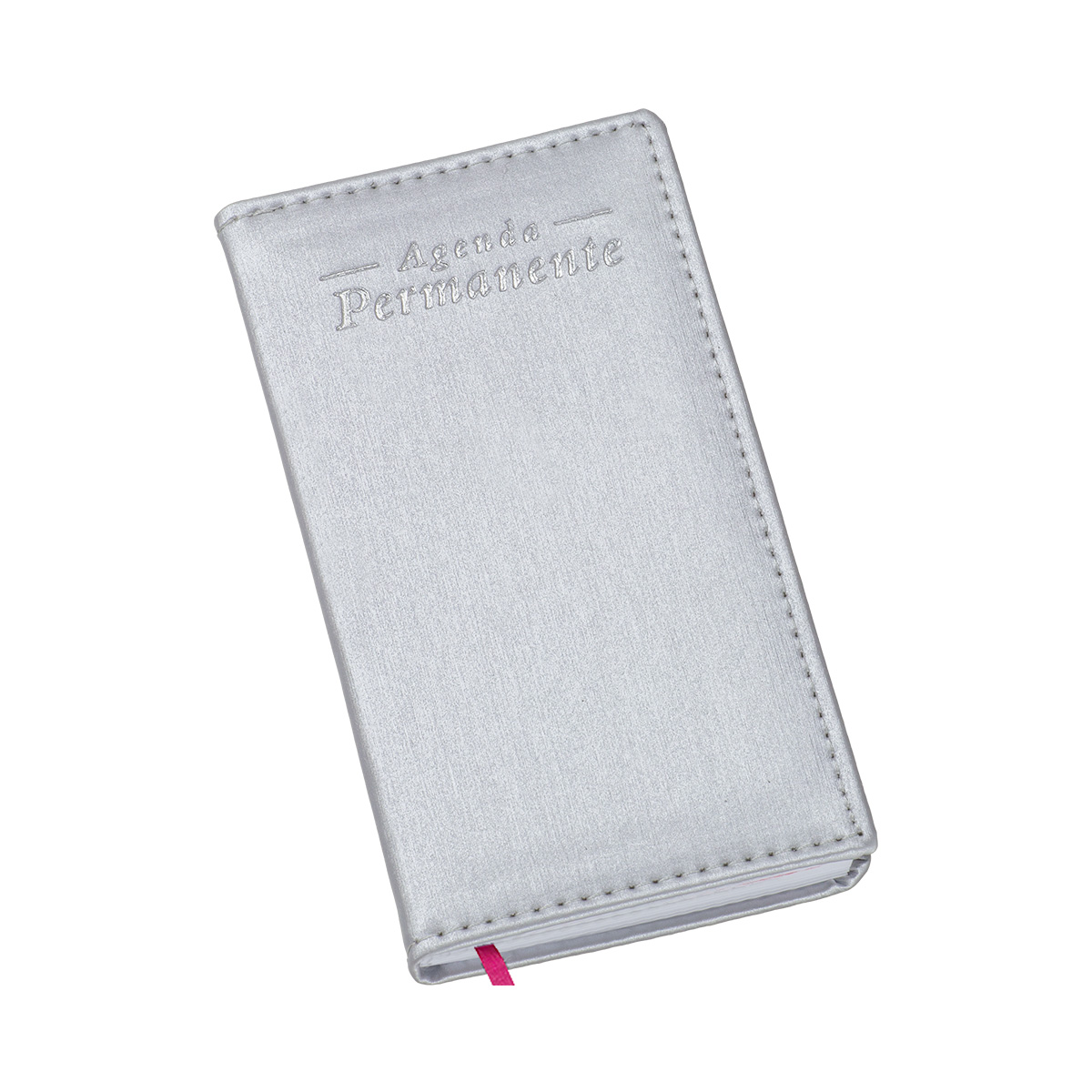 Agenda de Bolso Permanente Couro Sintético Metalizada 85x165mm