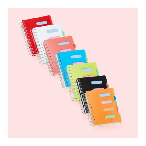Caderno Plástico 103 Folhas 14,5x12,3cm