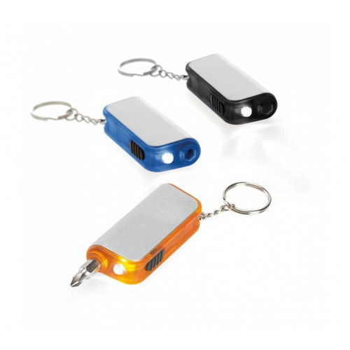 Chaveiro Plástico com LED e Ferramenta