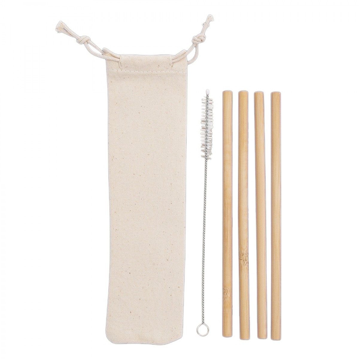 Kit Canudos de Bambu Retos com Estojo