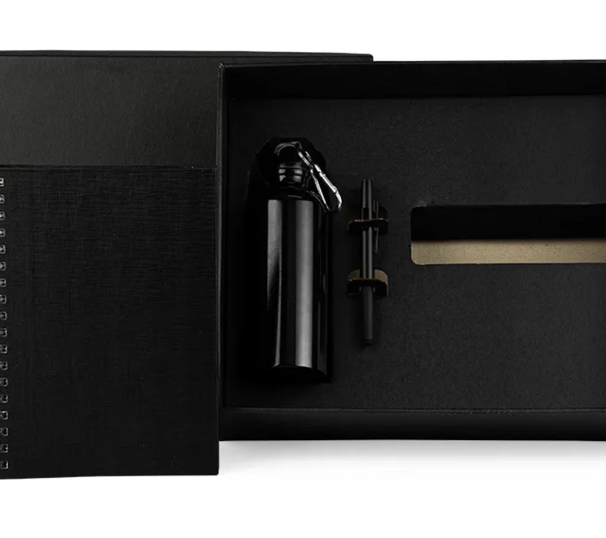Kit Squeeze Caneta Caderno Alumínio