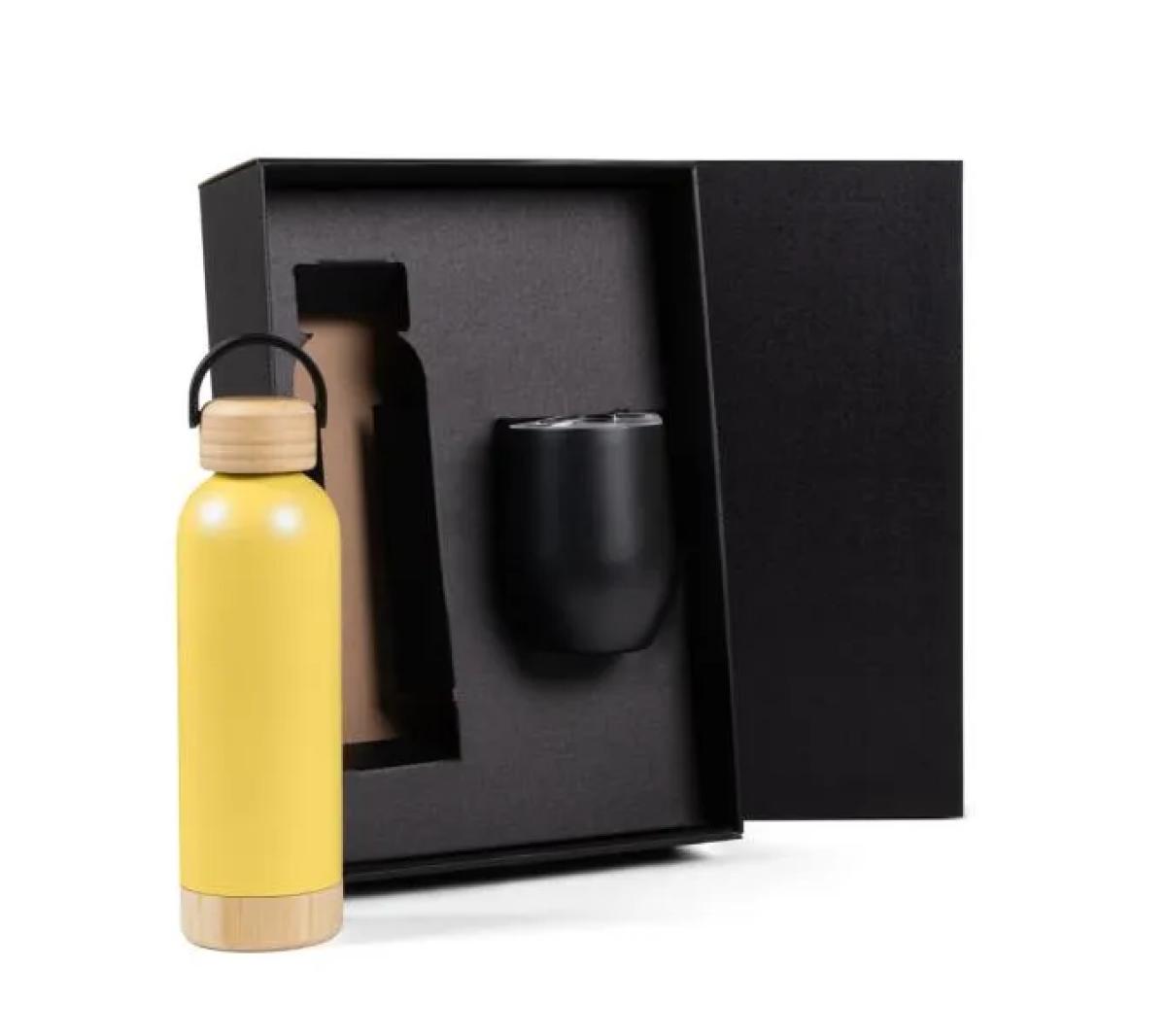 Kit Garrafa e Copo Térmicos Inox