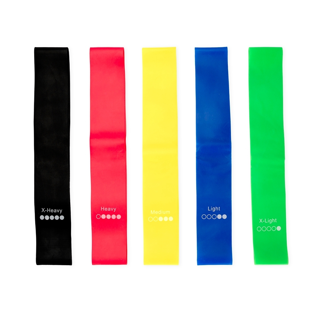 Kit Faixas de Resistência Borracha 5 Peças 31x5cm