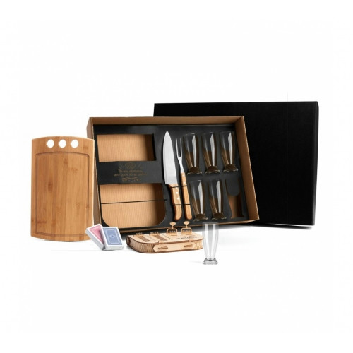 Kit Churrasco Tábua Bambu 37cm