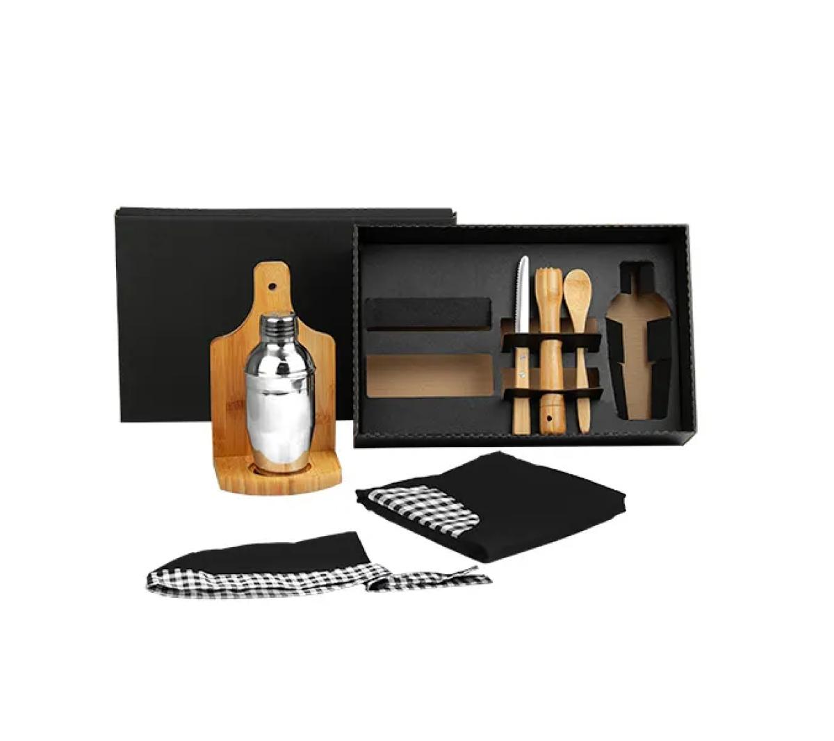 Kit Caipirinha em Bambu e Aço Inox 350ml