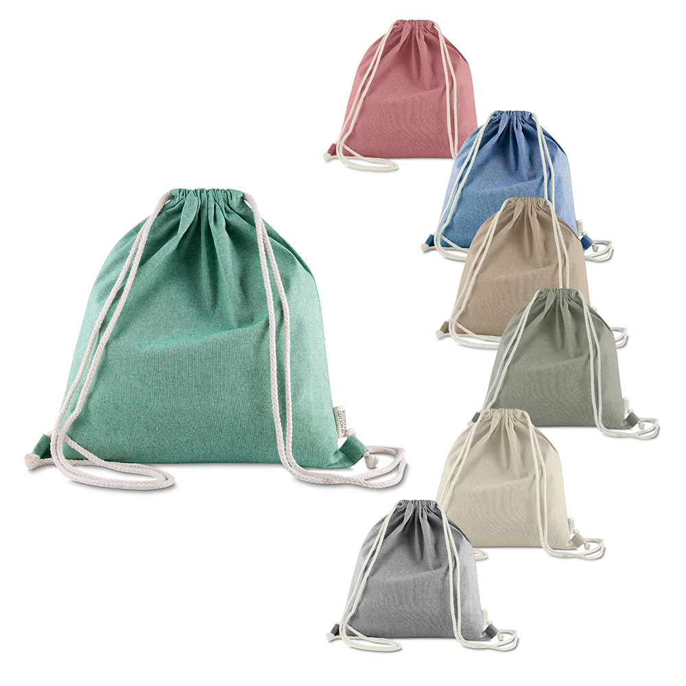 Sacola Mochila Algodão Mescla Reciclado 140g/m² 42x38cm