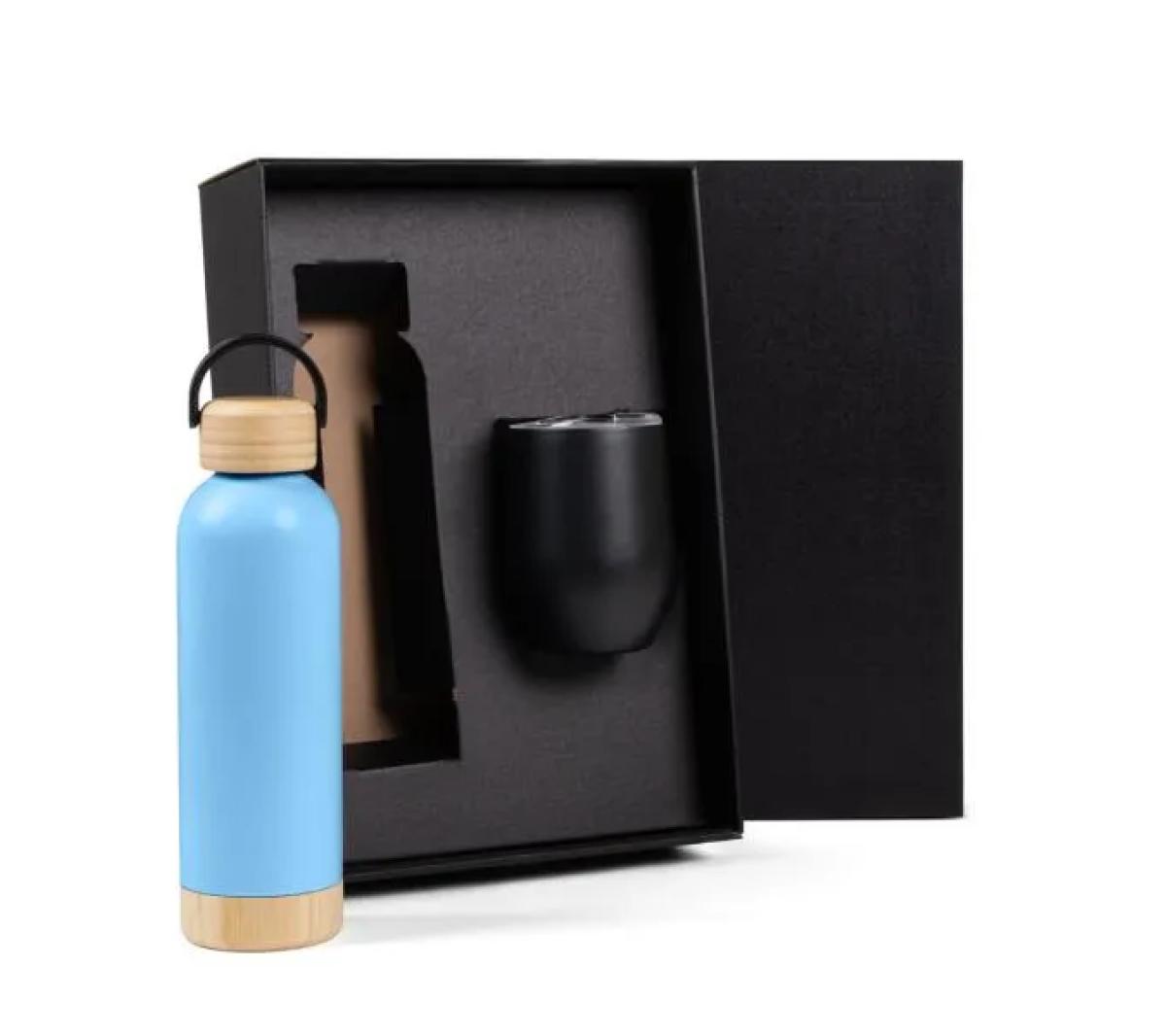 Kit Garrafa e Copo Térmico Inox