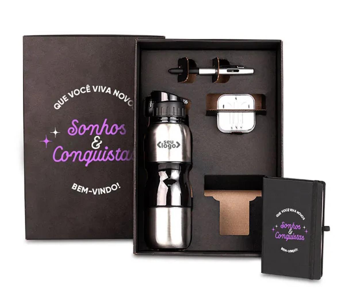 Kit Squeeze e Acessórios Aço Inox 750ml 80 Folhas