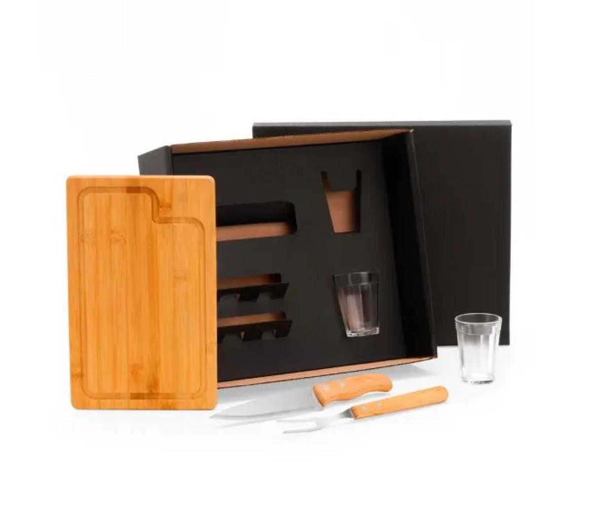 Kit Churrasco Bambu e Inox