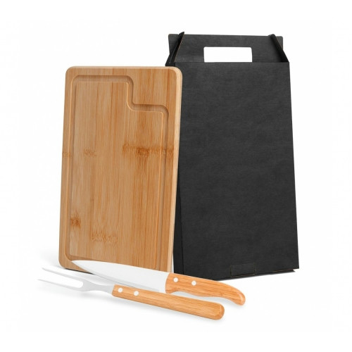 Kit Churrasco Bambu e Inox Tábua 32x20