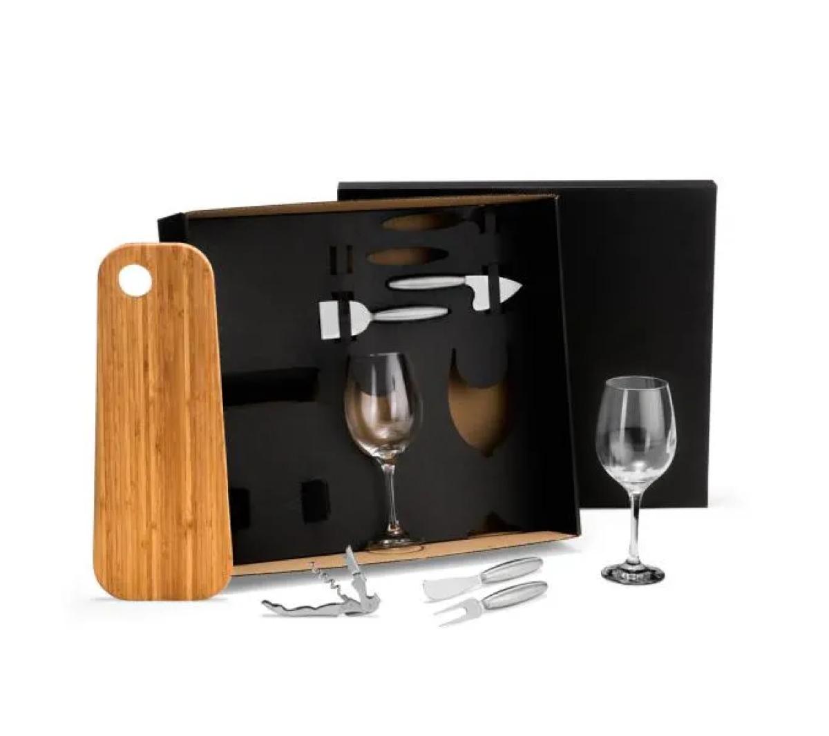 Kit para Petisco e Vinho Bambu 39cm