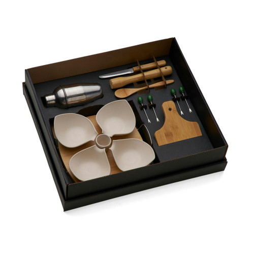 Kit Caipirinha Bambu e Inox 15 Pçs