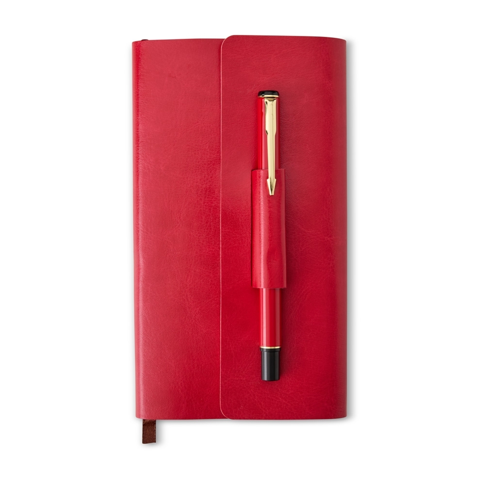 Kit para Anotações Couro Sintético Pautado 112 Folhas