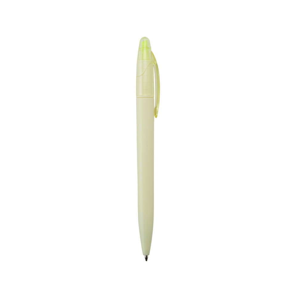 Caneta Plástica com Marca Texto
