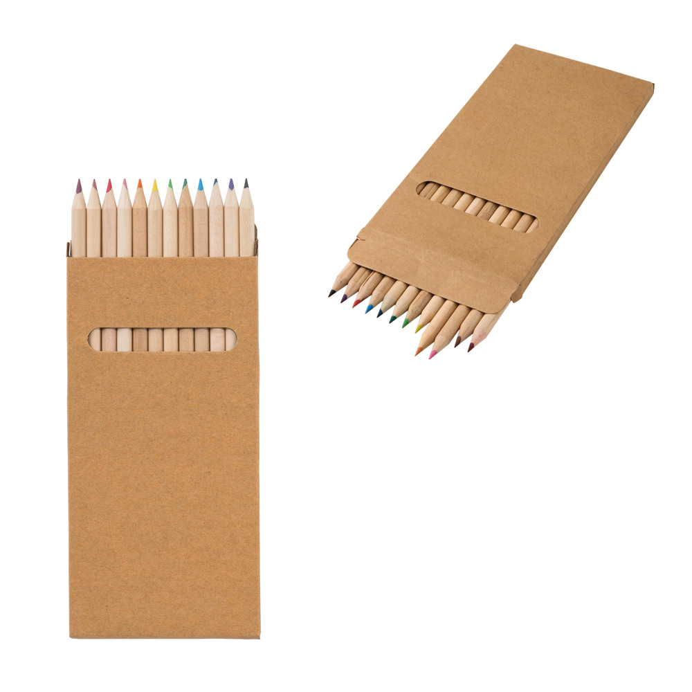 Caixa com 12 Lápis de Cor Papel Kraft Reciclado