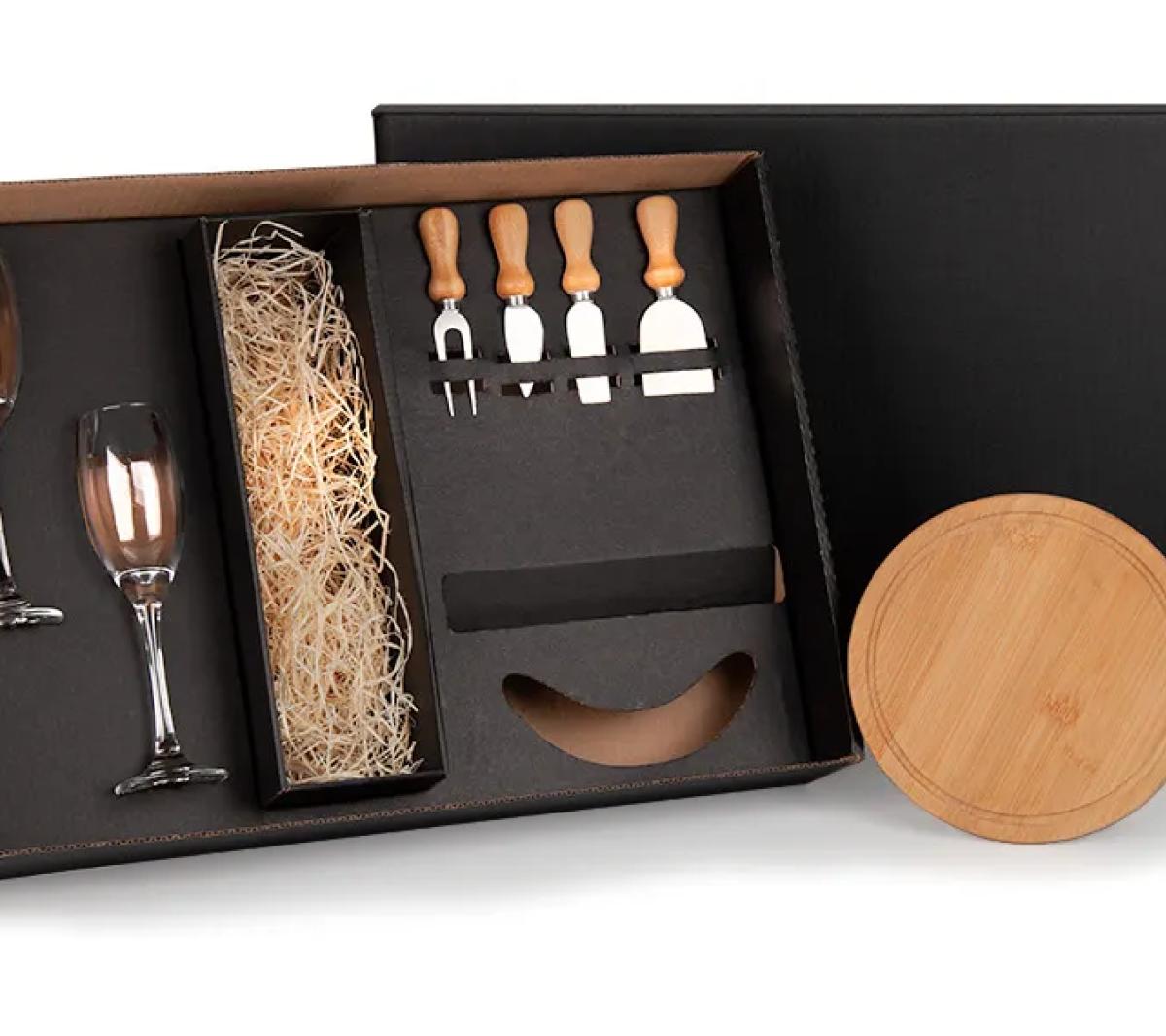 Kit Queijo e Champagne Bambu e Inox 21x1,2cm