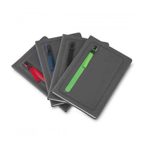 Caderno em Material Sintético com Porta Objetos 80 Folhas Pautada
