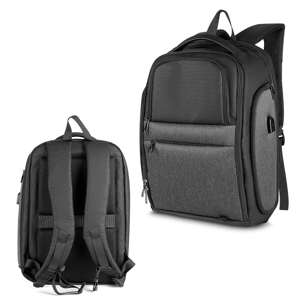 Mochila Poliéster com Saída USB e Compartimento Notebook 45x30cm