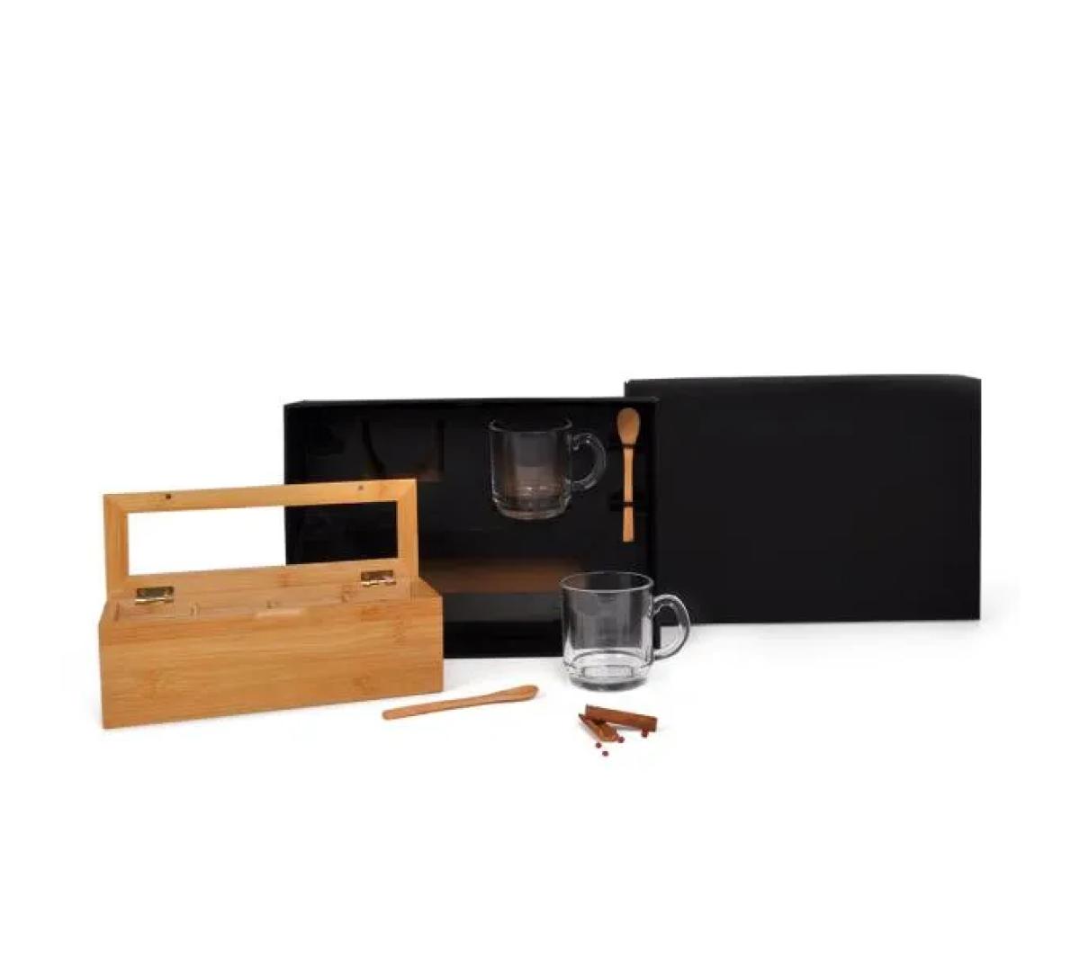 Kit Chá Bambu e Vidro 300ml