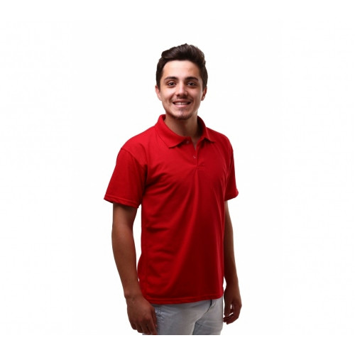 Camisa Polo Malha Piquet PA Vermelha Poliéster
