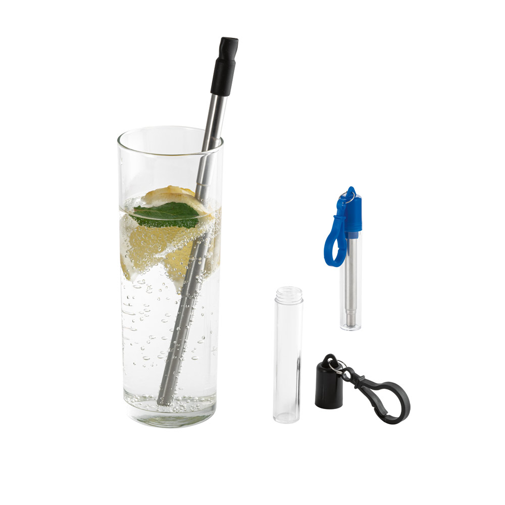 Conjunto de Canudo Aço Inox e Escova ø9x218mm