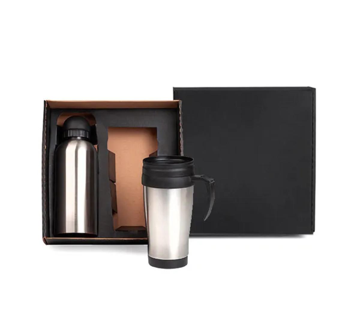 Conjunto Squeeze e Caneca Aço Inox 600/410ml