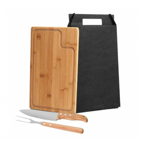 Conjunto para churrasco 3 peças Bambu 37x22,5 cm