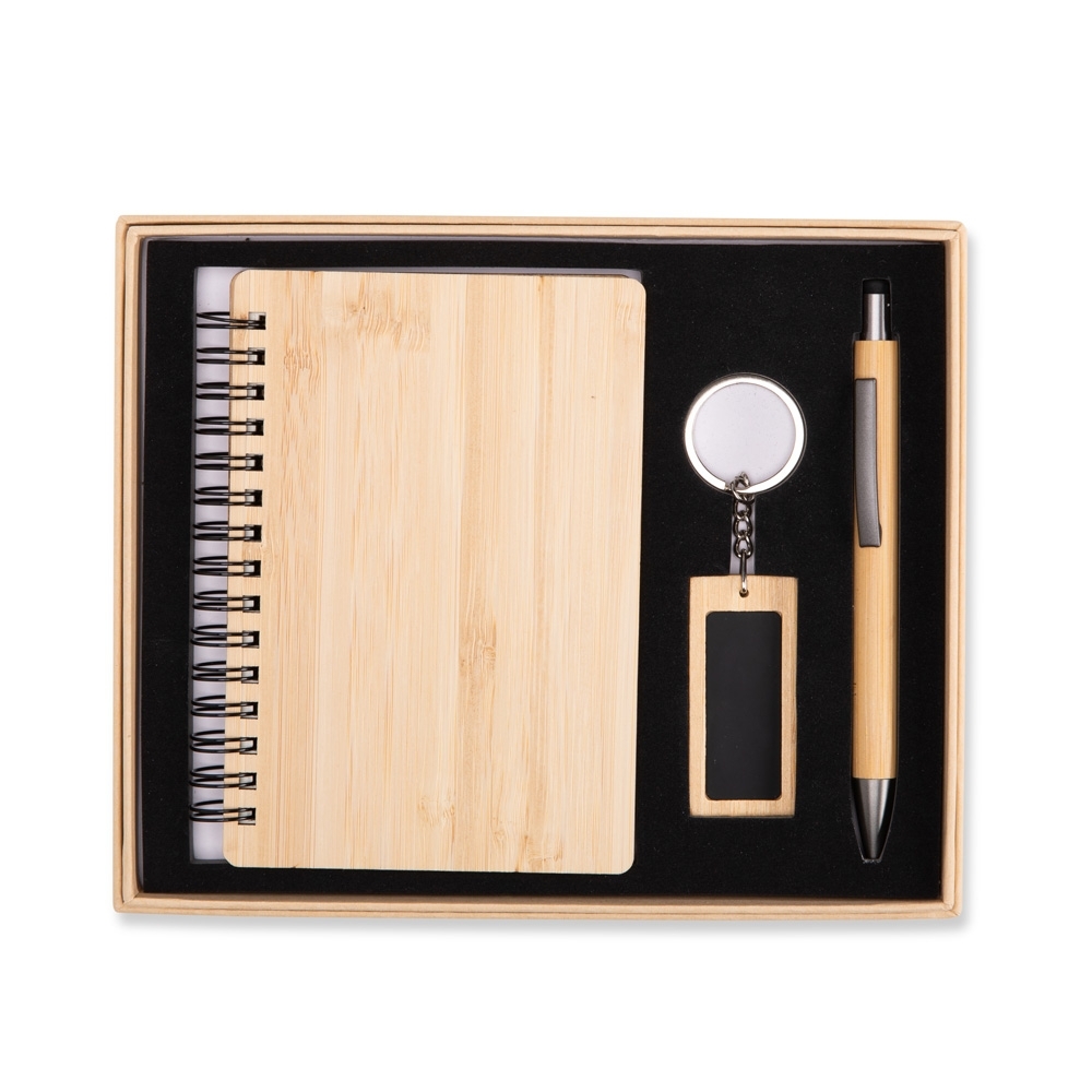Kit Executivo Ecológico Bambu 3 Peças 20,5x16,9cm 68 Folhas