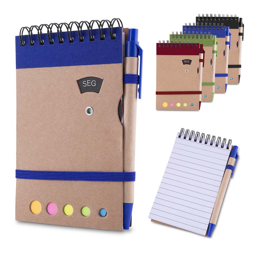 Mini Caderno Ecológico com Caneta Papel Kraft 70 Folhas 14,5x9cm