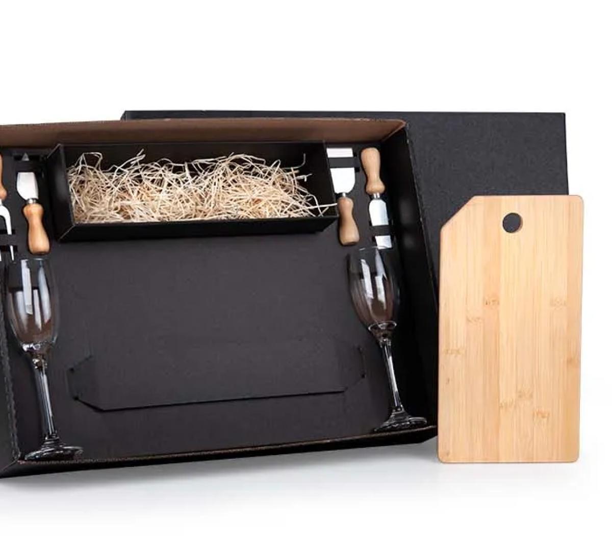 Kit Queijo e Champagne Bambu 32cm