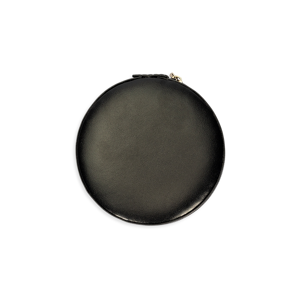 Porta-joias Redondo em Couro Sintético 4,7x9,8cm