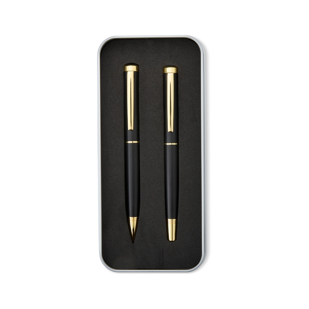 Kit Canetas Esferográfica e Roller Metal Fosco