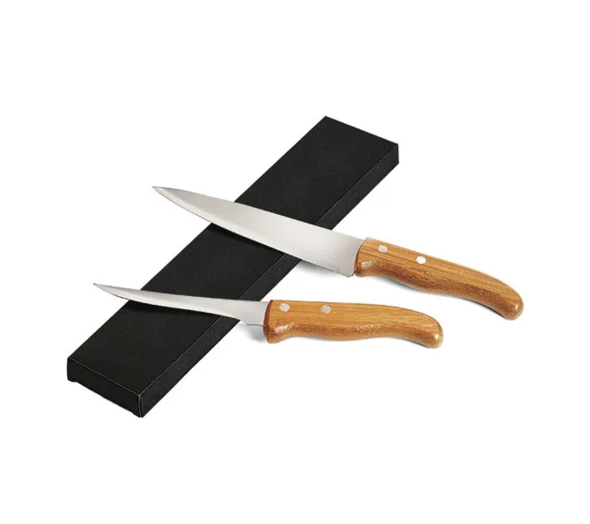 Conjunto de Facas para Desossar em Aço Inox e Bambu 2 Pçs