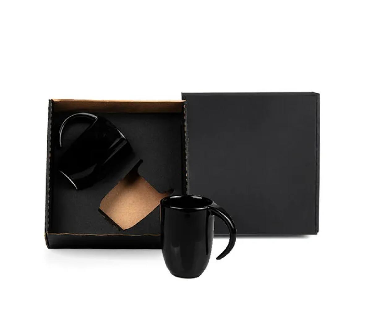 Kit Canecas Cerâmica Preta 350ml