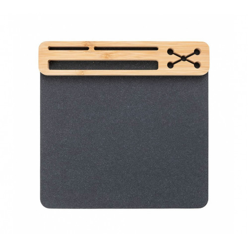 Mouse Pad Organizador em Material Sintético e Bambu 25,5x25,0cm