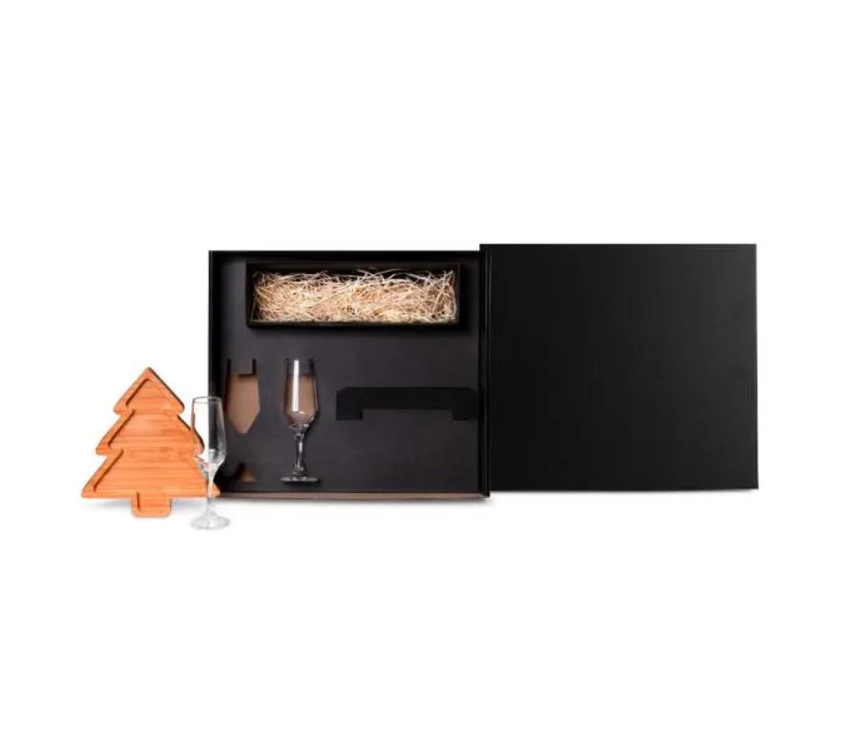 Kit para Petisco Bambu e Vidro 186ml