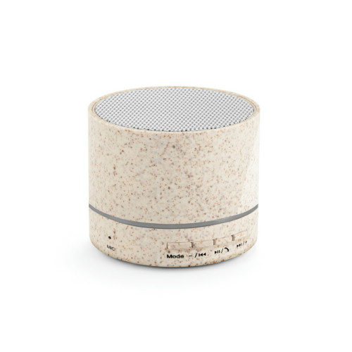 Caixa de Som Portátil Fibra de Palha de Trigo Bluetooth 48mm