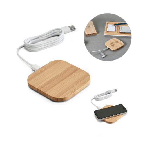 Carregador Wireless Bambu 15W 92x92mm