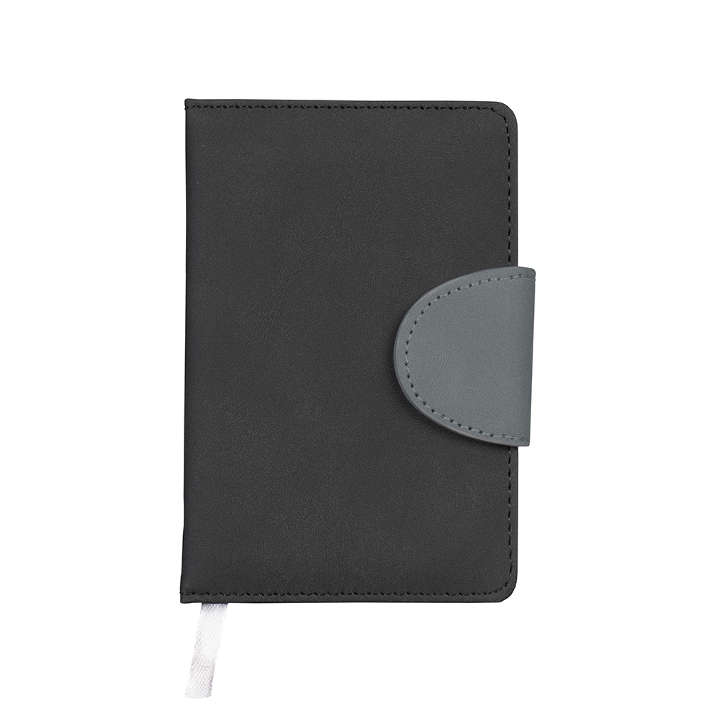 Caderneta Couro Sintético Magnética 96 Folhas 14,2x9,9cm
