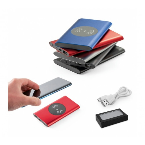 Power Bank Wireless em Alumínio 4.000 mAh 123x70mm