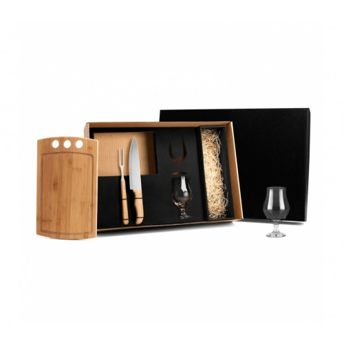 Kit Churrasco 5 Peças em Bambu 575x395mm