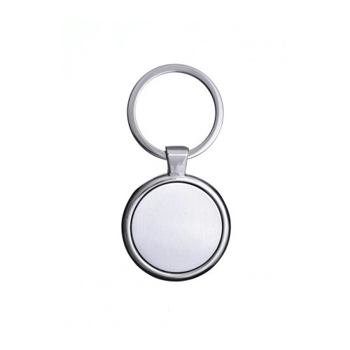 Chaveiro Metal Redondo com Verso Espelhado 4,5x3,5cm