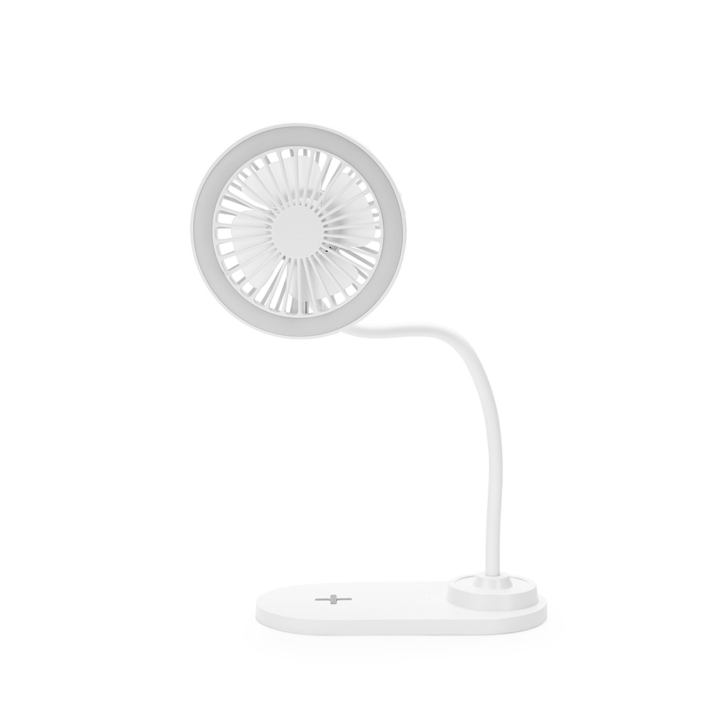 Ventilador de Mesa Plástico com LED e Carregamento Via Indução