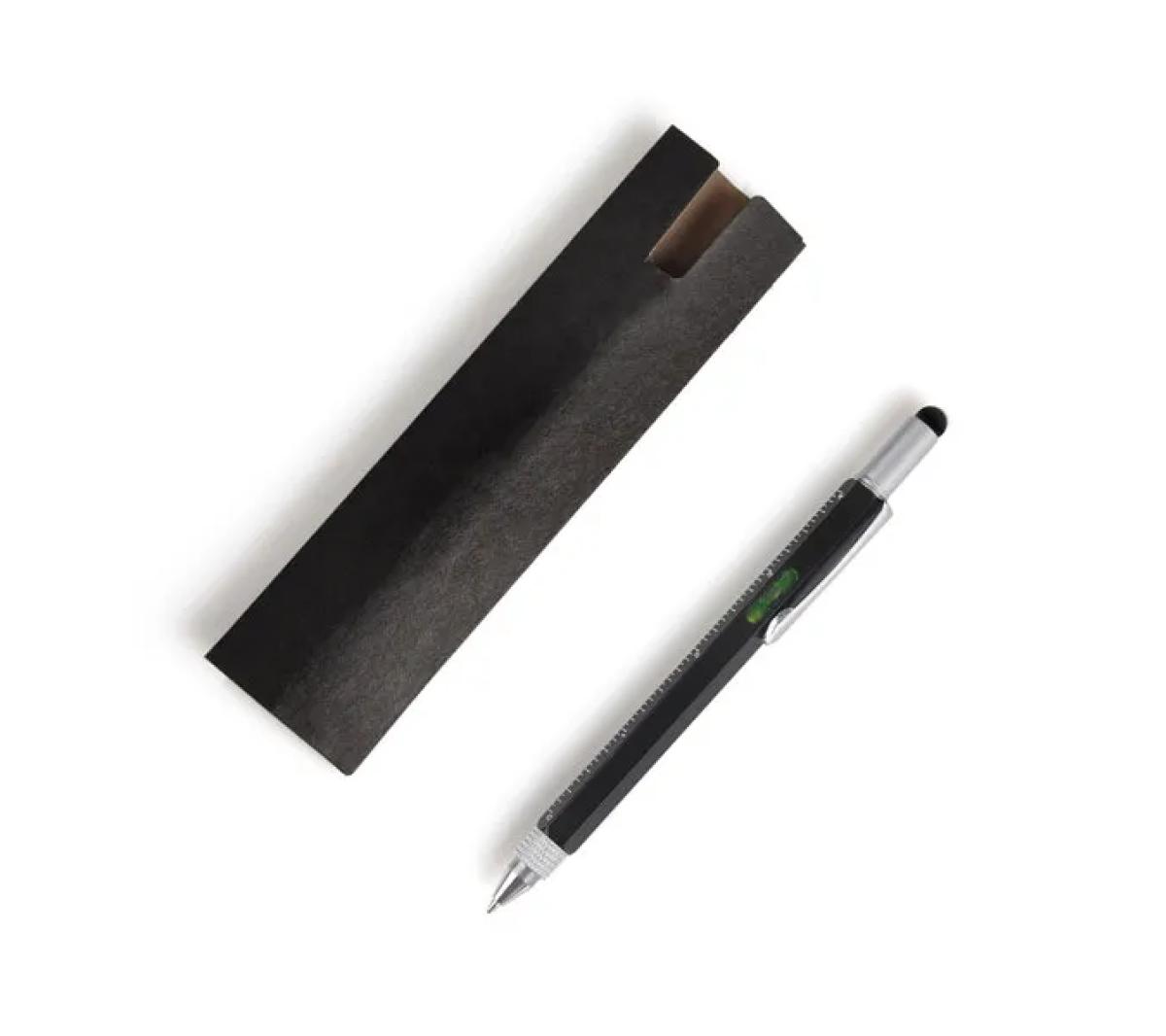 Caneta Esferográfica 6x1 Alumínio Preta Fosca